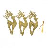 קישוטים לכריסמס 3 איילות בגוון זהב