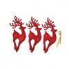 קישוטים לכריסמס 3 איילות בגוון אדום