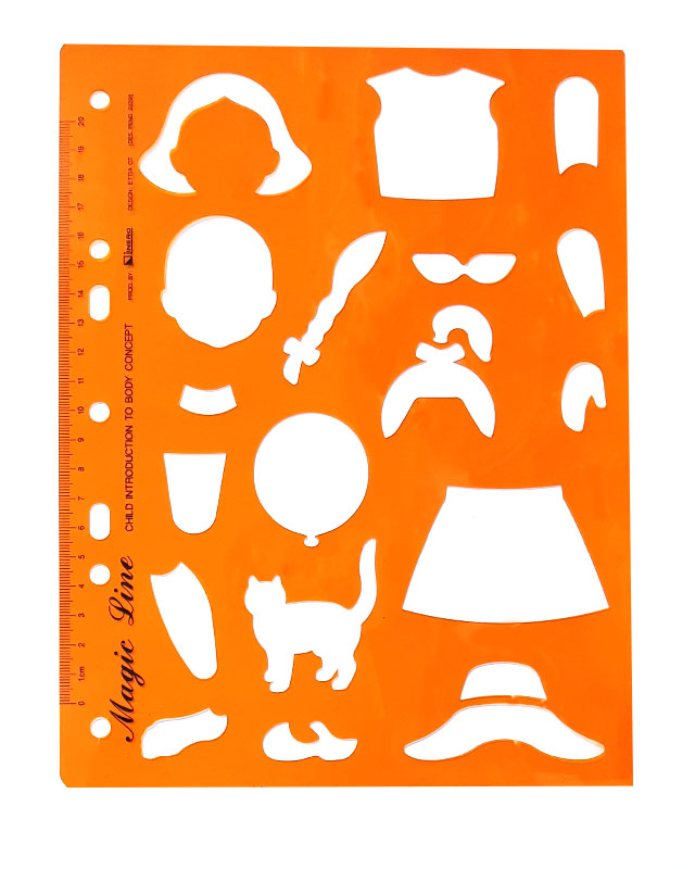 שבלונה של חתול, חרב, ילדה ובגדים